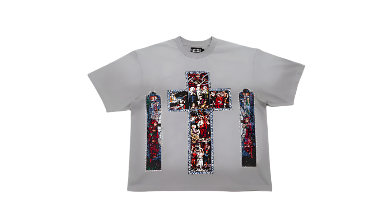 Washed Grey Sacred Glass Tee