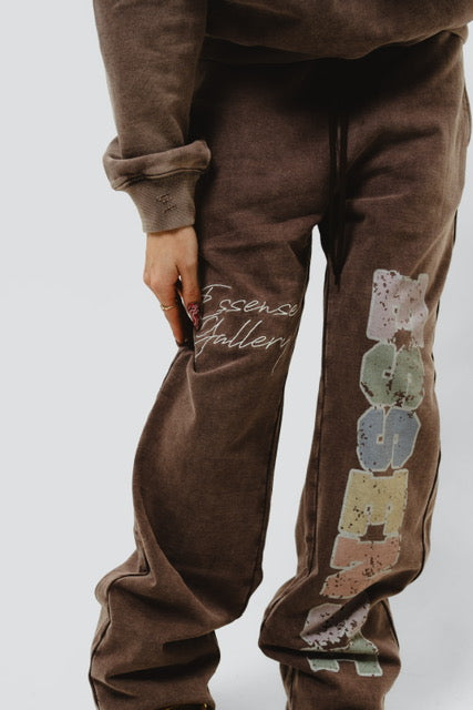 Washed Mocha Hoodie Set